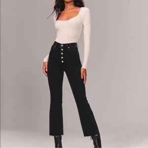 Abercrombie & Fitch The Kick Flare Ultra High Rise Jeans black size 0/25